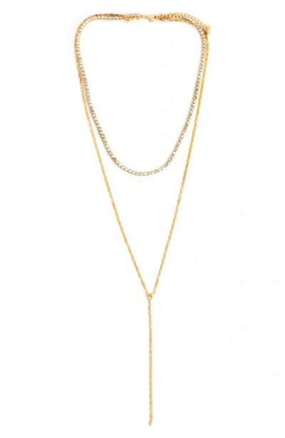 Panacea Layered Y Necklace In Gold