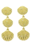 Panacea Linear Crystal Shell Drop Earrings In Gold