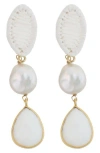 Panacea Linear Drop Earrings In White