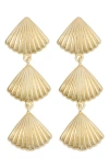 Panacea Linear Shell Drop Earrings In Gold