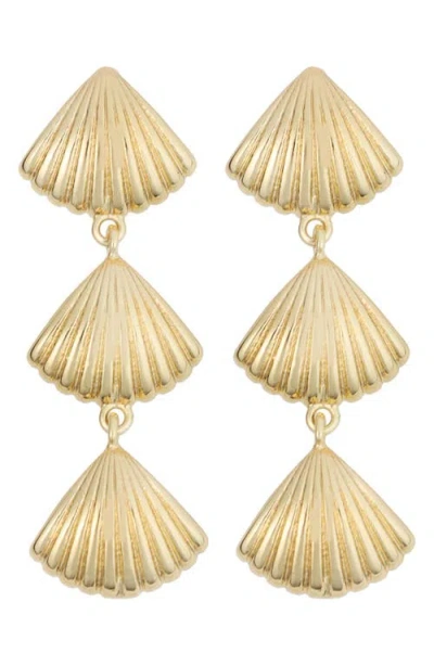 Panacea Linear Shell Drop Earrings In Gold