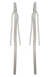 Panacea Linear Snake Chain Front/back Earrings In Silver