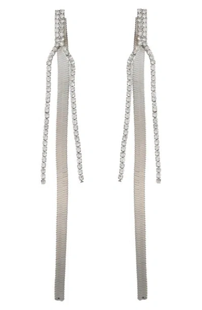 Panacea Linear Snake Chain Front/back Earrings In Silver