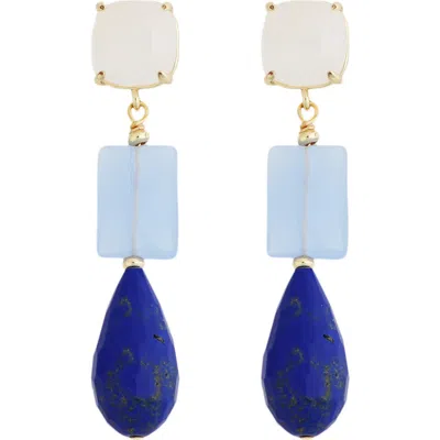 Panacea Linear Teardrop Earrings In Blue
