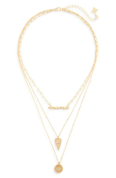 Panacea Mama Layered Pendant Necklace In Gold