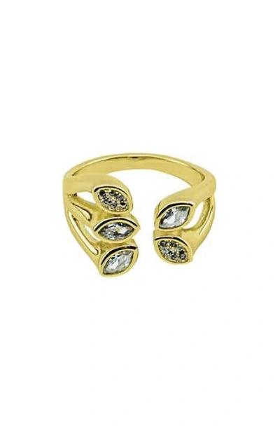 Panacea Marquise Crystal Open Band Ring In Gold