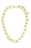 Panacea Matte Oval Link Chain Necklace In Gold
