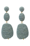 Panacea Metallic Thread Drop Earrings In Blue