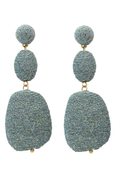 Panacea Metallic Thread Drop Earrings In Blue