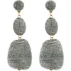 Panacea Metallic Thread Drop Earrings In Silver