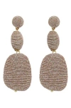 Panacea Metallic Wrapped Linear Drop Earrings In Champagne