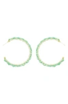 Panacea Mint Crystal Hoop Earrings In Mint