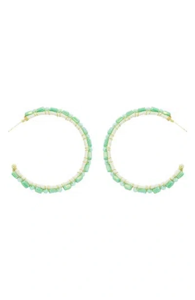 Panacea Mint Crystal Hoop Earrings