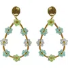 Panacea Mint Crystal Teardrop Earrings In Mint