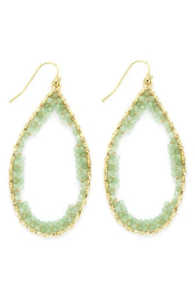 Panacea Mint Crystal Teardrop Earrings In Green