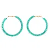 Panacea Mint Crystal Wrapped Hoop Earrings In Green