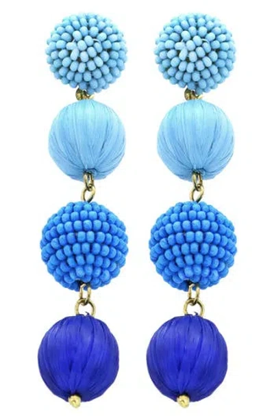 Panacea Mixed Ball Drop Earrings In Blue