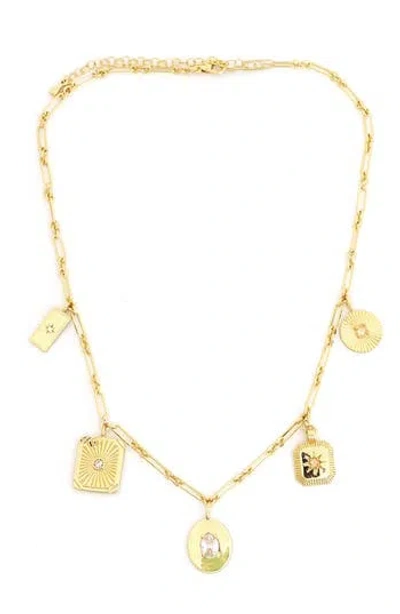 Panacea Mixed Charm Necklace In Gold