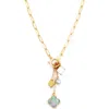 Panacea Mixed Charm Toggle Necklace In Gold