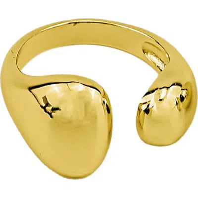 Panacea Molten Tapered Open Band Ring In Gold