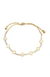 Panacea Mother Of Pearl Clover Station Chain Bracelet