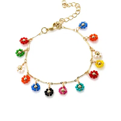 Panacea Multi Beaded Flower Bracelet