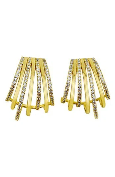 Panacea Multi Row J Hoop Earrings In Gold