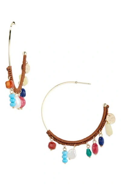 Panacea Multicharm Wrapped Hoop Earrings