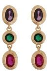Panacea Multicolor Crystal Linear Drop Earrings In Gold
