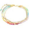 Panacea Multicrystal Layered Bracelet In Gold Multi