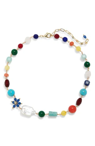 Panacea Multistone & Freshwater Pearl Necklace