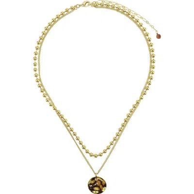 Panacea Multistrand Pendant Necklace In Gold