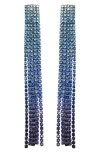 Panacea Ombré Fringe Drop Earrings In Blue