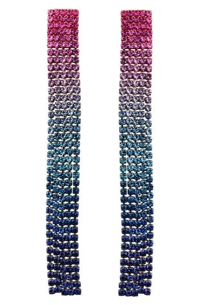 Panacea Ombré Fringe Drop Earrings In Multi