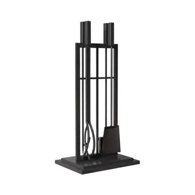 Panacea Open Hearth Fireplace Tool Set W/brush, Shovel, Poker, Tong & Stand In Natural