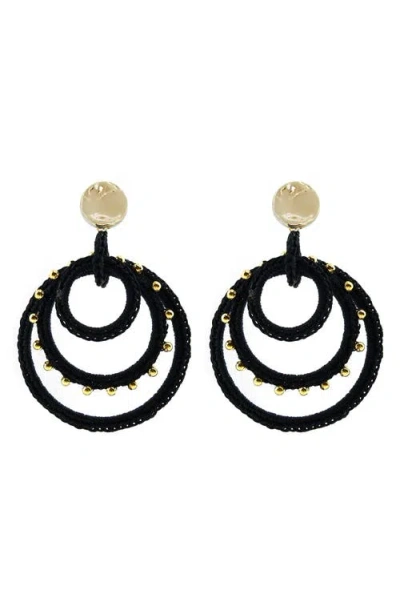Panacea Orbital Drop Earrings In Black