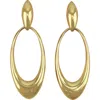 Panacea Oval Drop Earrings In Gold