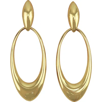 Panacea Oval Drop Earrings In Gold