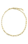 Panacea Paper Clip Chain Necklace In Gold