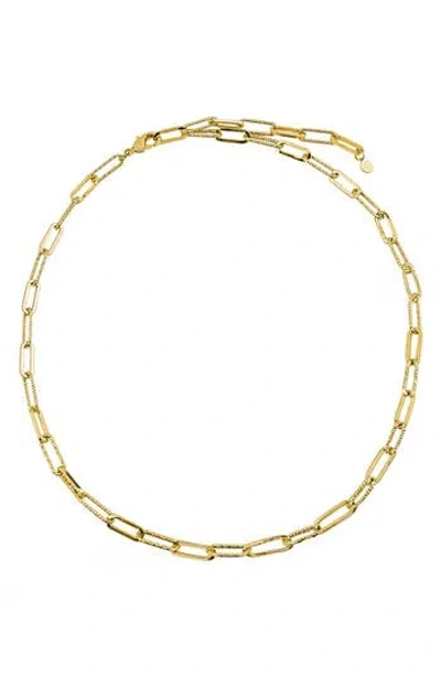 Panacea Paper Clip Chain Necklace In Gold