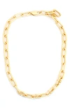 Panacea Paper Clip Chain Necklace In Gold