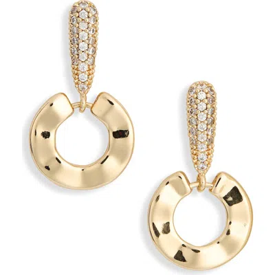 Panacea Pavé Bar & Circle Drop Earrings In Gold