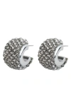 Panacea Pavé Chubby Hoop Earrings In Silver