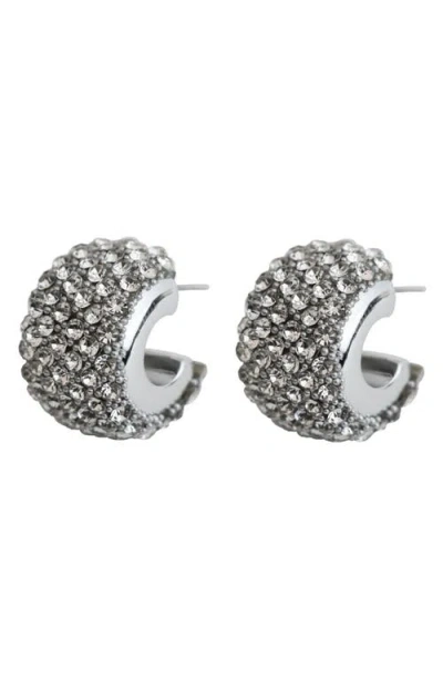 Panacea Pavé Chubby Hoop Earrings In Silver