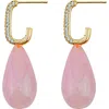 Panacea Pavé Crystal & Resin Drop Earrings In Pink