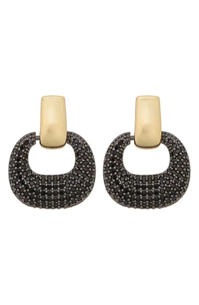 Panacea Pavé Crystal Drop Earrings In Brown