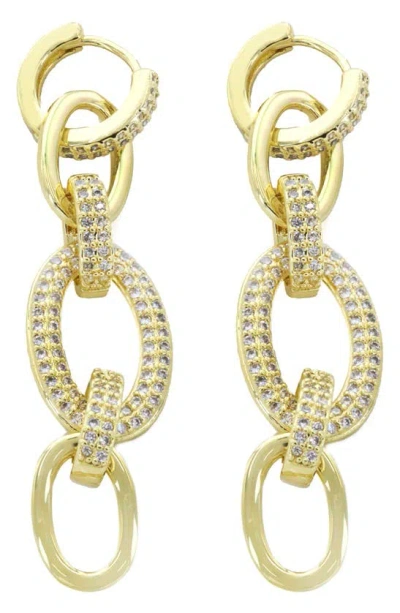 Panacea Pavé Crystal Hoop Link Earrings In Gold