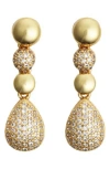 Panacea Pavé Crystal Linear Teardrop Earrings In Gold