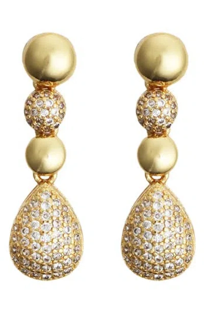 Panacea Pavé Crystal Linear Teardrop Earrings In Gold