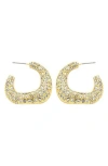 Panacea Pavé Crystal Square Hoop Earrings In Gold